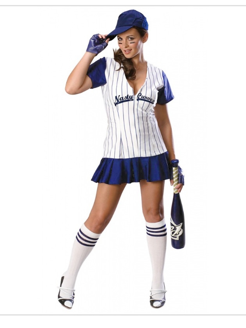 Rubies Secret Wishes Nasty Curves Baseball Halloween Costume XS NWT